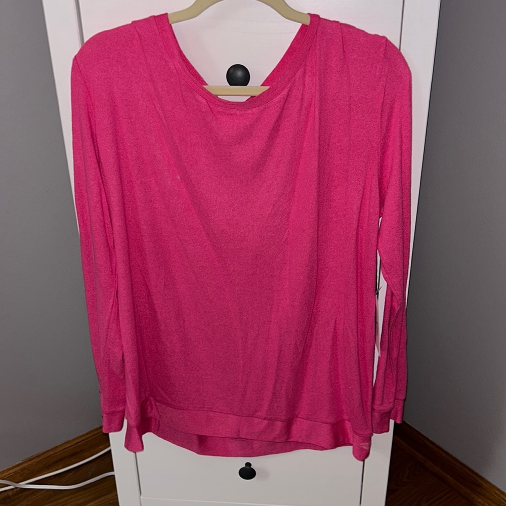 Womens Zyia Fuchsia Boyfriend Sweater